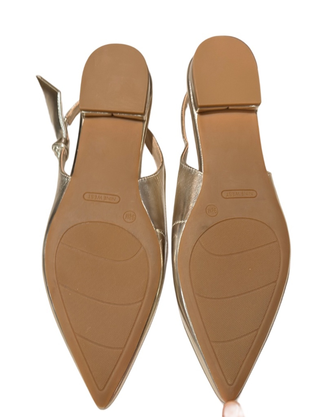 Nine West Gold Metallic Pointed Slingback Flats - Picture 7 of 7